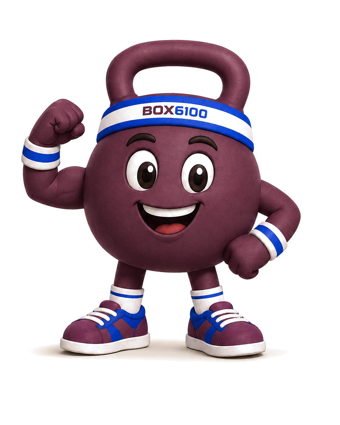Glad kettlebell-maskot fra BOX6100